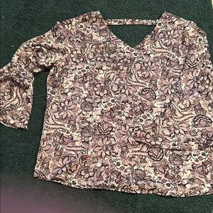 Floral Paidley V-Neck Women's Top